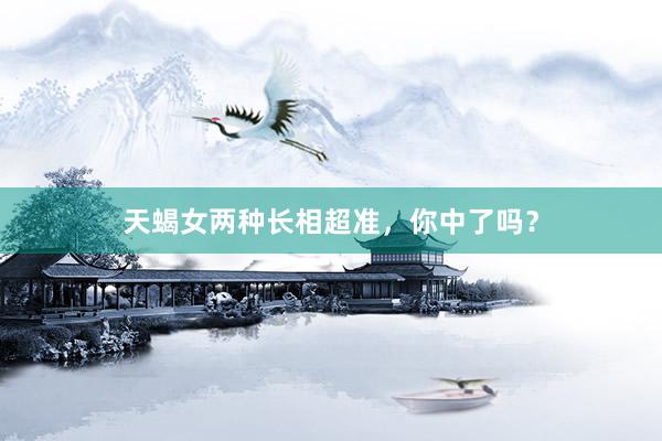 天蝎女两种长相超准，你中了吗？